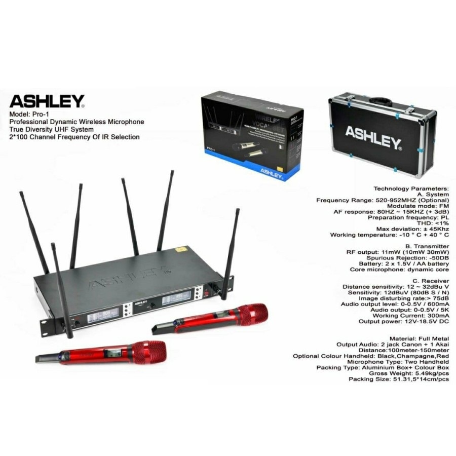 mic wireless ASHLEY PRO 1 / Mic Wireless Ashley PRO 1 (Handheld) Original BISA UBAH FREQUENCY