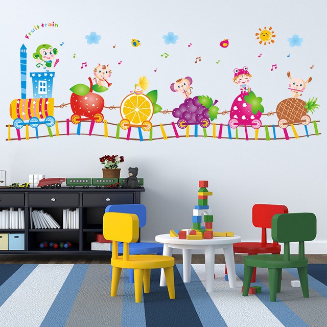 Reliza Wall Sticker Fruit Train Study Stiker Dinding LDR7101