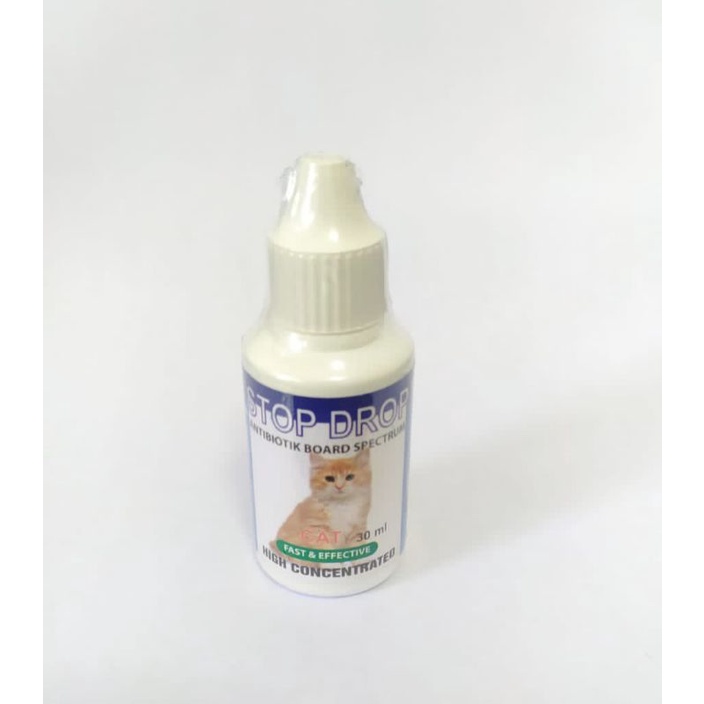 Stop Drop Antibiotik Kucing dan Kitten 30ml Anti Flu Diare Demam Infeksi Saluran Nafas Cat 30ml