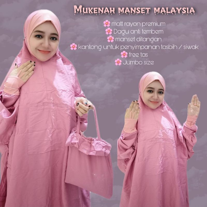 mukena manset malaysia/mukena hadramaut/mukena basmah