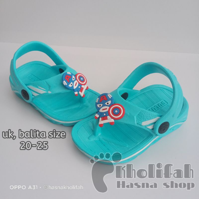 sandal jepit anak terbaru super hero kapten amerika murah lucu 352e