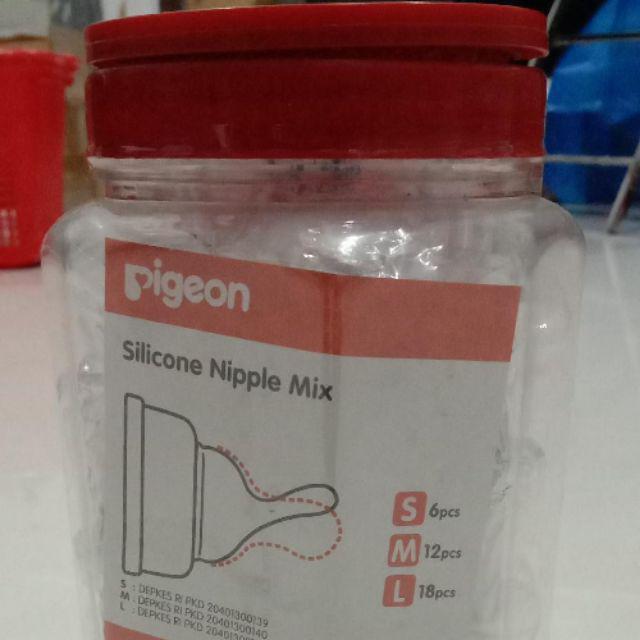 nadivastore NIPPLE DOT PIGEON SILICONE S M L PIGEON NIPPLE SILICONE DOT PIGEON S NIPPLE PIGEON DOT L-S (0-3 bulan)