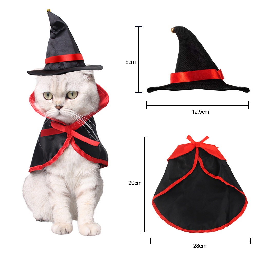 Set Kostum Halloween / Cosplay Untuk Kucing