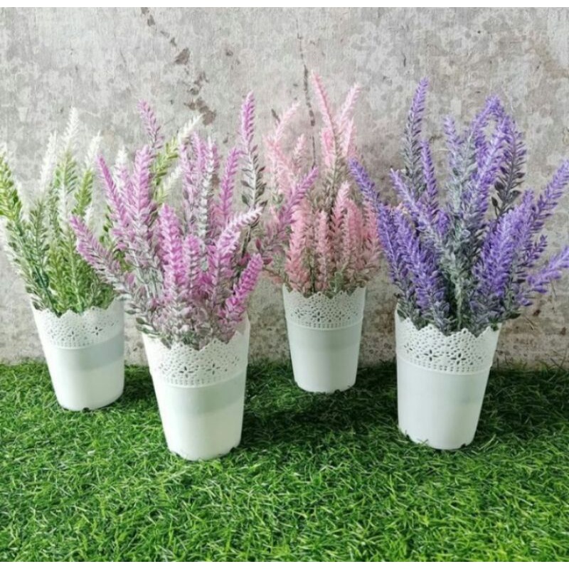 bunga plastik rumput sintetis bunga palsu artificial bunga lavender rumput