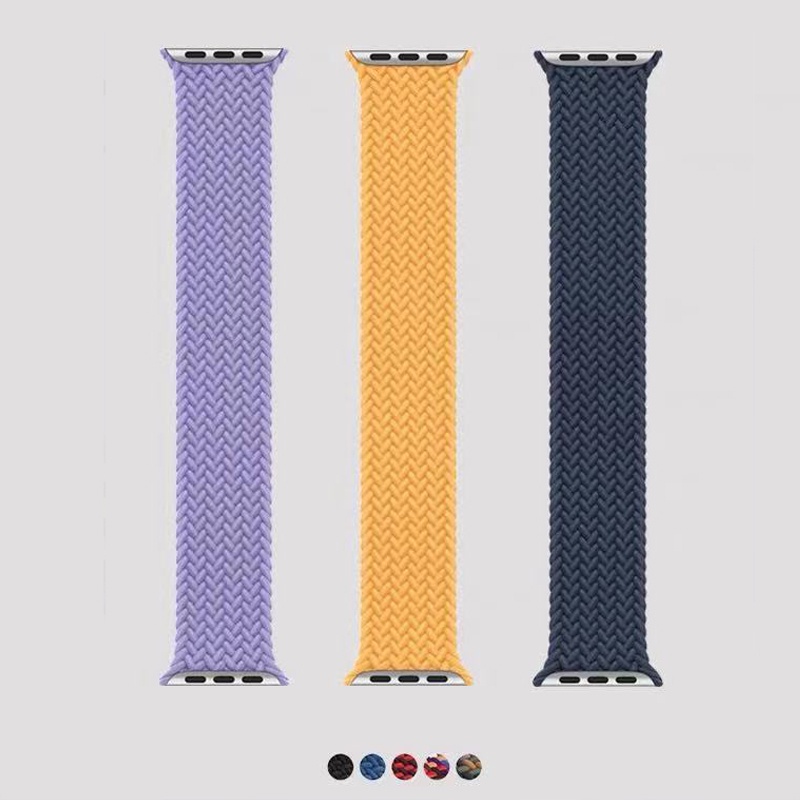 Solo Braided Loop Strap Nylon Elastic Aple Watch 6 5 4  3 2 1 iWatch 44 40 42 38mm，bisa SERIES7/SERIES 6 HW18/19/HW22/DT100PRO/DT100PRO+/DT7/DT7+/Z36