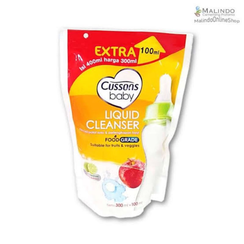 Cussons Liquid Cleanser 300ml Extra 100ml - Cusson Sabun Cuci Botol Bayi 300ml + 100ml - Cussons Liquid