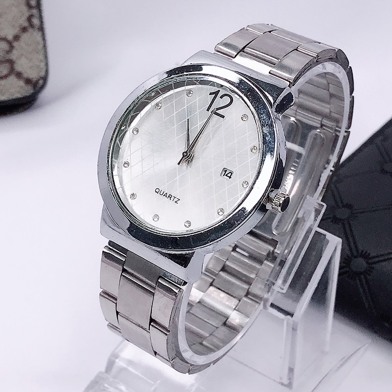 [✅COD] Ladies Watch Steel Band Calendar Couple Watch