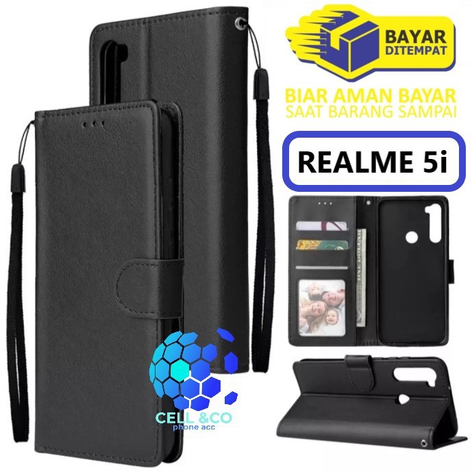 Flip cover REALME 5i Flip case buka tutup kesing hp casing hp flip case leather wallet