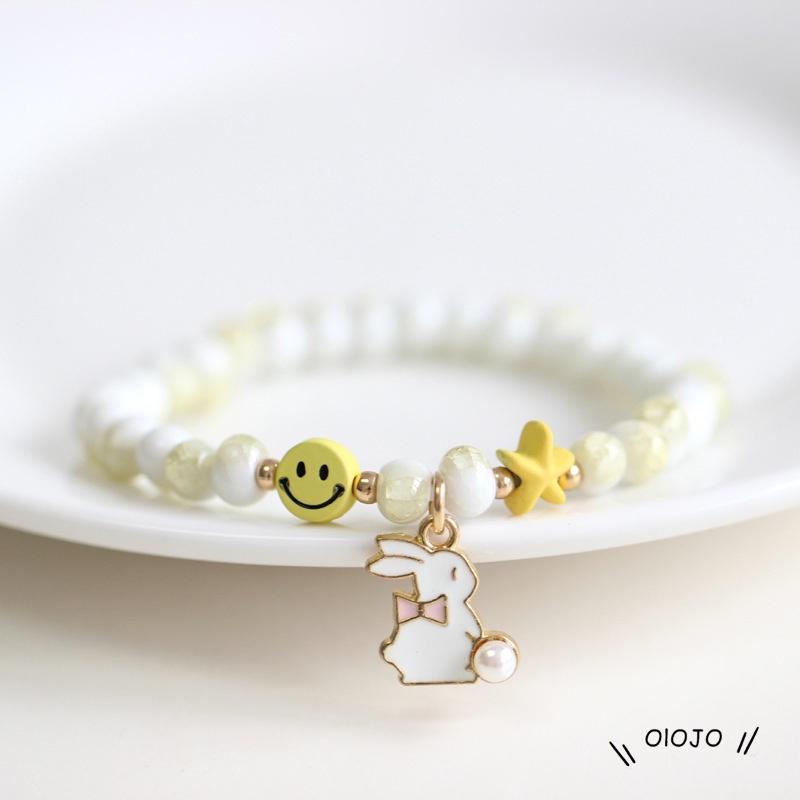 【COD】Gelang Manik-Manik Keramik Dengan Liontin Unicorn / Bintang / Kelinci Untuk Wanita