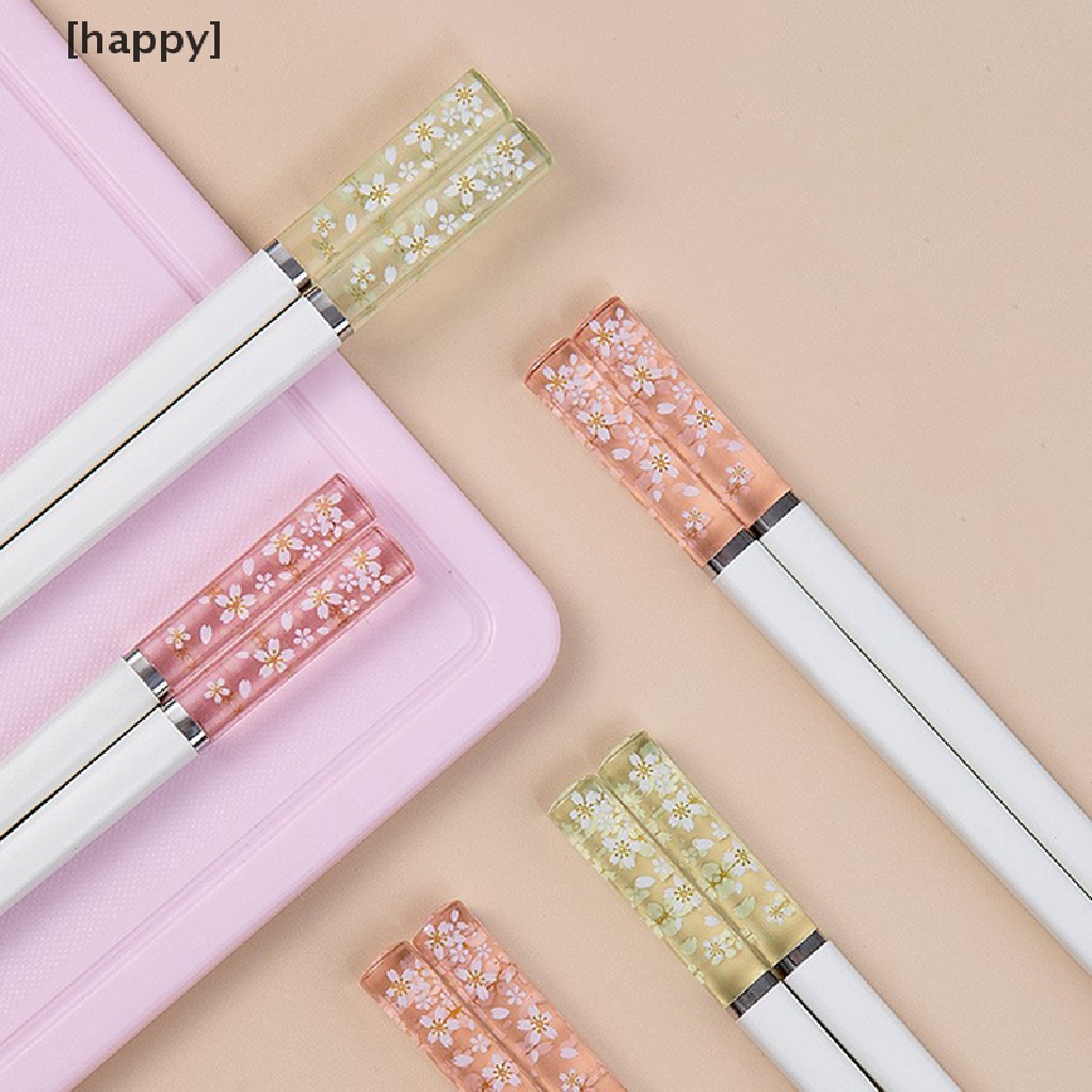 HA Amber Cherry Blossom Alloy Chopsticks Chinese Chopsticks Reusable Tableware  ID