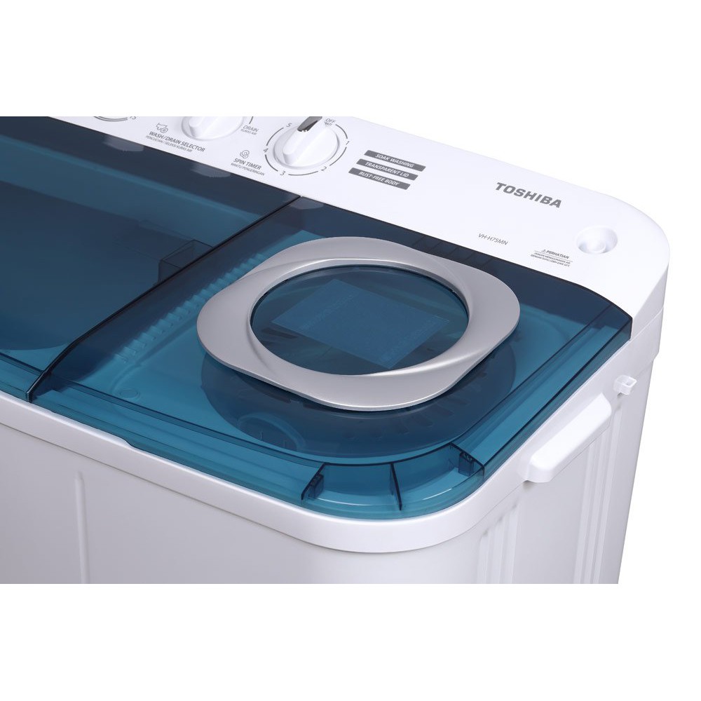 MESIN CUCI TOSHIBA VH-H 85 MN 7,5KG 2 TABUNG 85MN 7,5 KG LOW WATT JEPANG