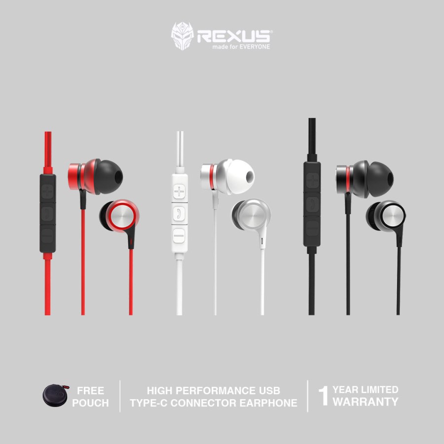 Rexus EZ3 High Performance In-ear Headphone Earphone Type C with Mic