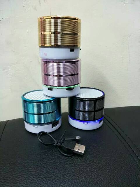 Speker Speaker Bluetooth Mini Metal LED D1 Super Bass Bahan Besi