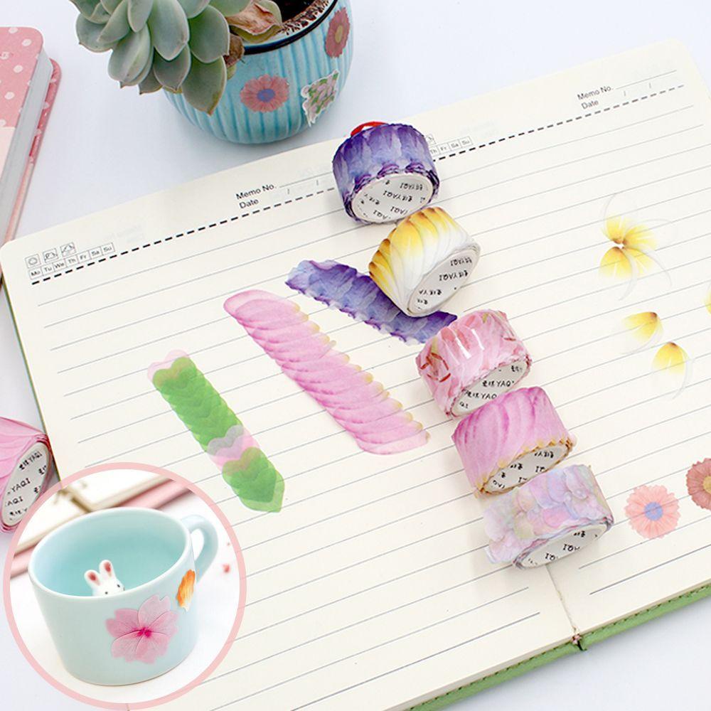 Nanas 200PCS Kelopak Bunga Pita Sakura Sticker Stylish Sticky Paper