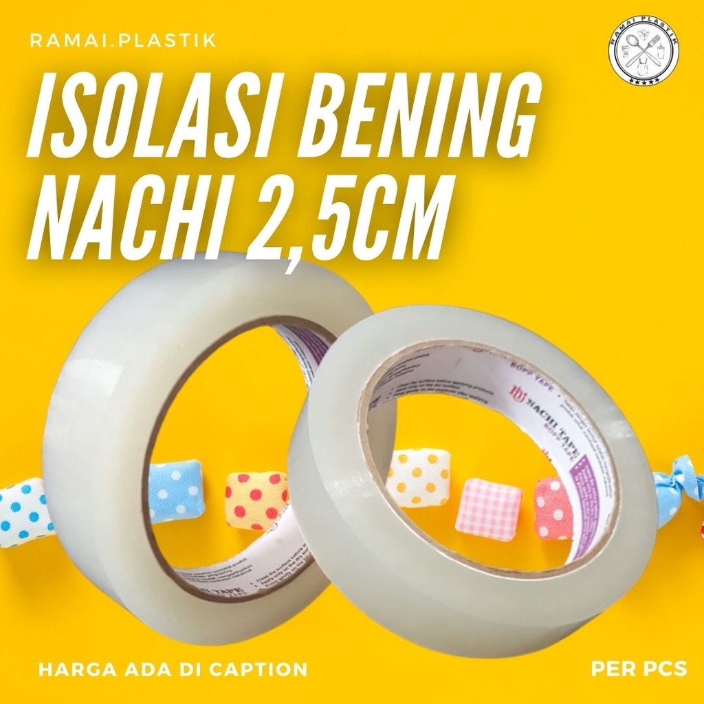 

Isolasi/ selotip bening nachi kecil lebar 2,5cm