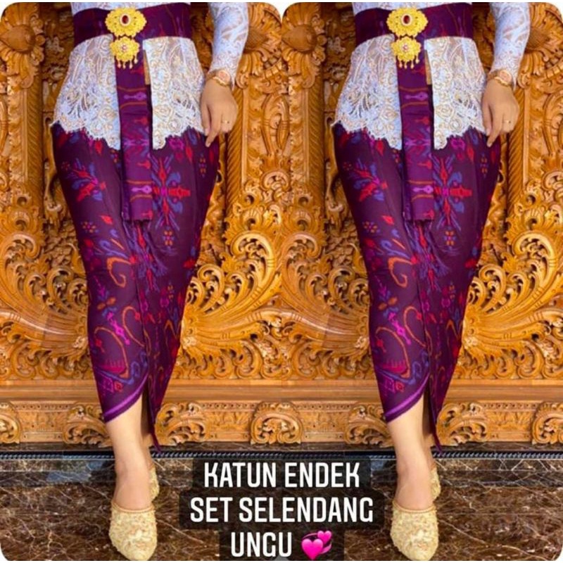 kamen katun endek set slendang