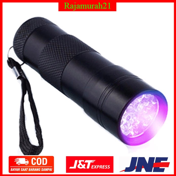 PROMO!!!TaffLED Senter LED Mini Ultraviolet UV 400nm 9 LED - Black