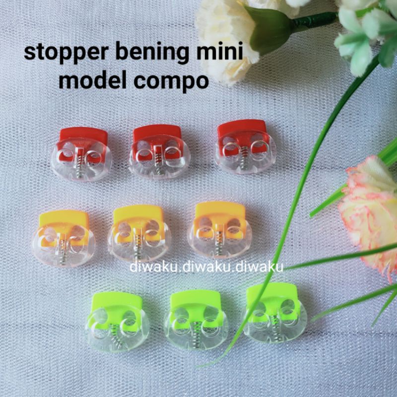 1 biji stopper compo warna bening mini model compo