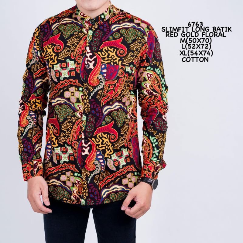 BAJU PRIA/COWOK KEMEJA BATIK PREMIUM SLIMFIT LENGAN/TANGAN PANJANG/PENDEK