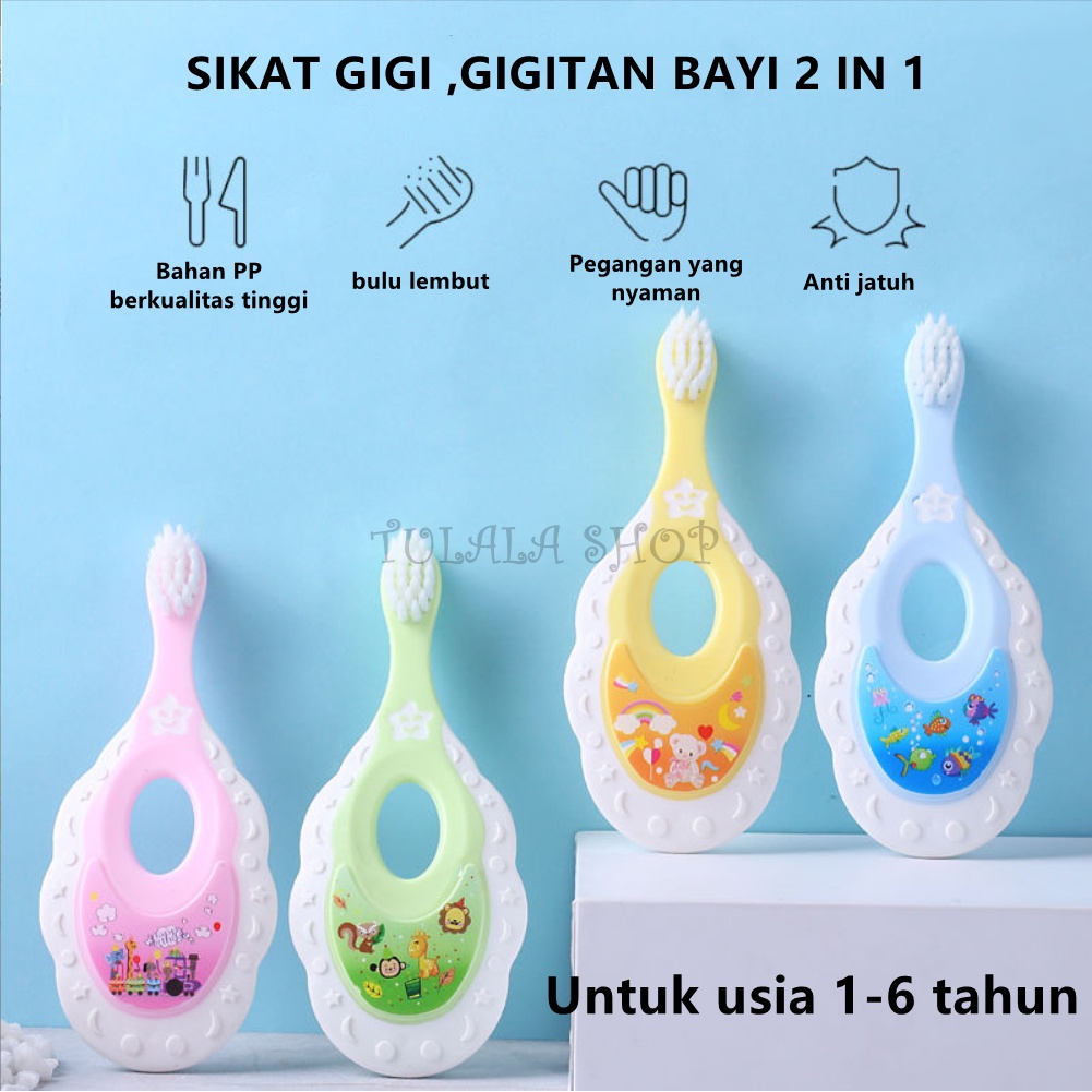 [TULALA SHOP]  Sikat Gigi Anak Bentuk U Bahan Silikon / Tooth Brush Baby Silicon type U Sikat Gigi Anak Sikat /  / Training Toothbrush