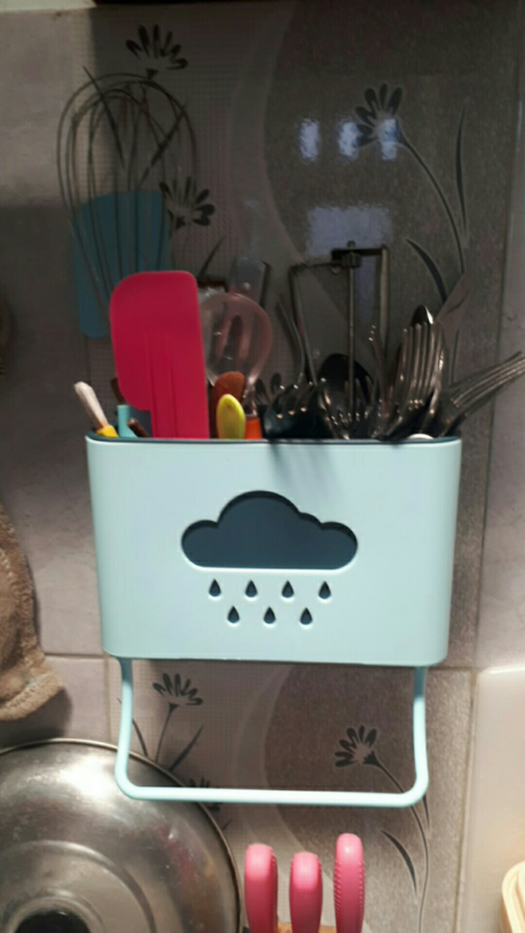 【gogomart】rak Tempat Alat Dapur Sendok Garpu Kitchen Kamar Mandi 2in1 - Gt007