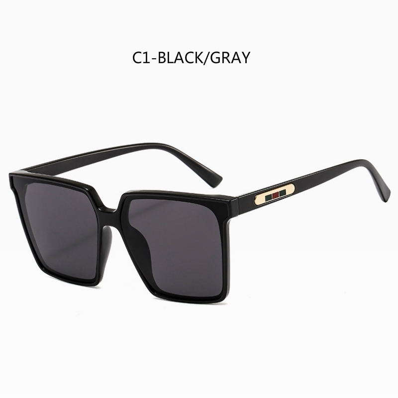 Fashion big box square Korean style personalized sunglasses with metal hinge