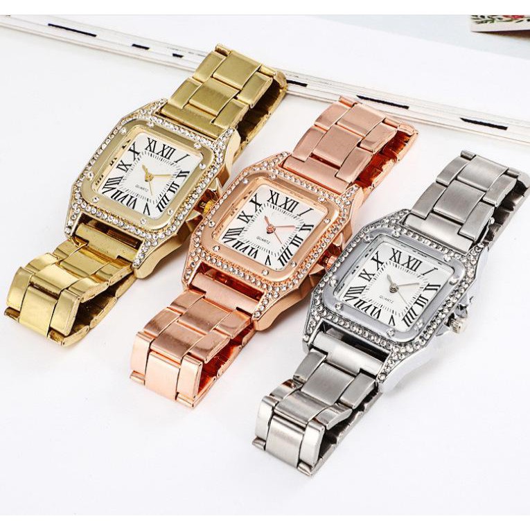 ✅ COD KUMA Jam Tangan Wanita Berlian Mewah JamTangan Analog Wanita Tali Stainless Steel Grosir
