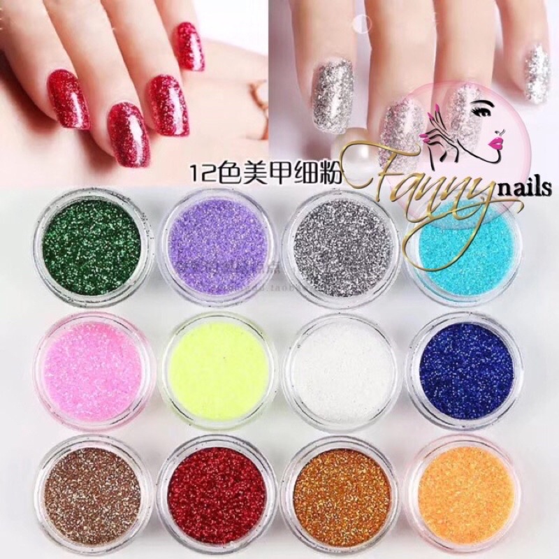 12 WARNA GLITTER GLITER KUKU BUBUK HIASAN NAIL ART SEQUIN GLITTER NAILART GLITTER SLIME HIASAN KUPAL