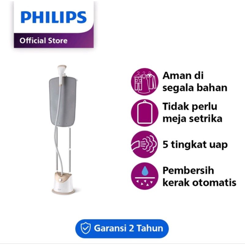 Philips GC488 Setrika Uap Garment Steamer GC488/60 1800W - Gold