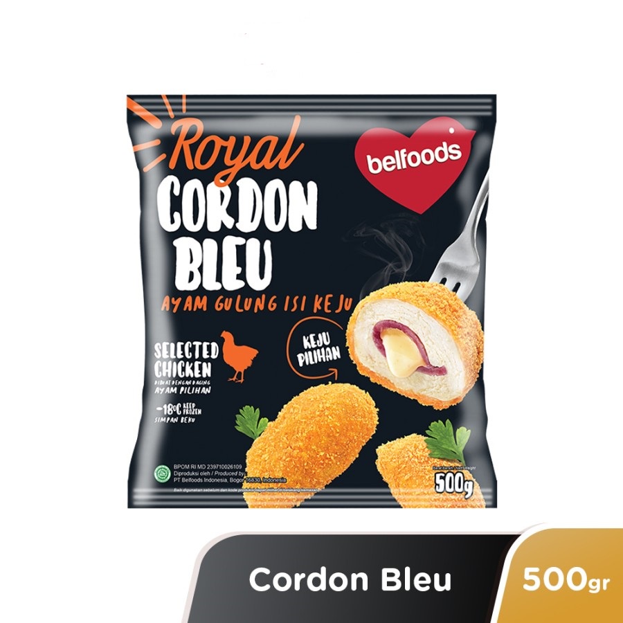 CHICKEN CORDON BLEU BELFOODS ROYAL 500GR AYAM GULUNG KEJU