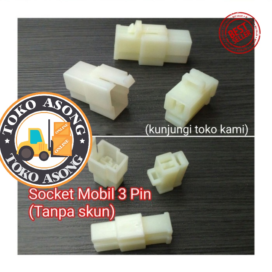 Soket Mobil 3 Pin Konektor Socket 3pin motor