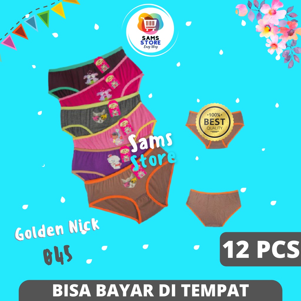 Celana Dalam Wanita CD GN Golden Nick 045 Kids Isi 12 Pcs Lusinan Pakaian Dalam Golden Nik Underwear