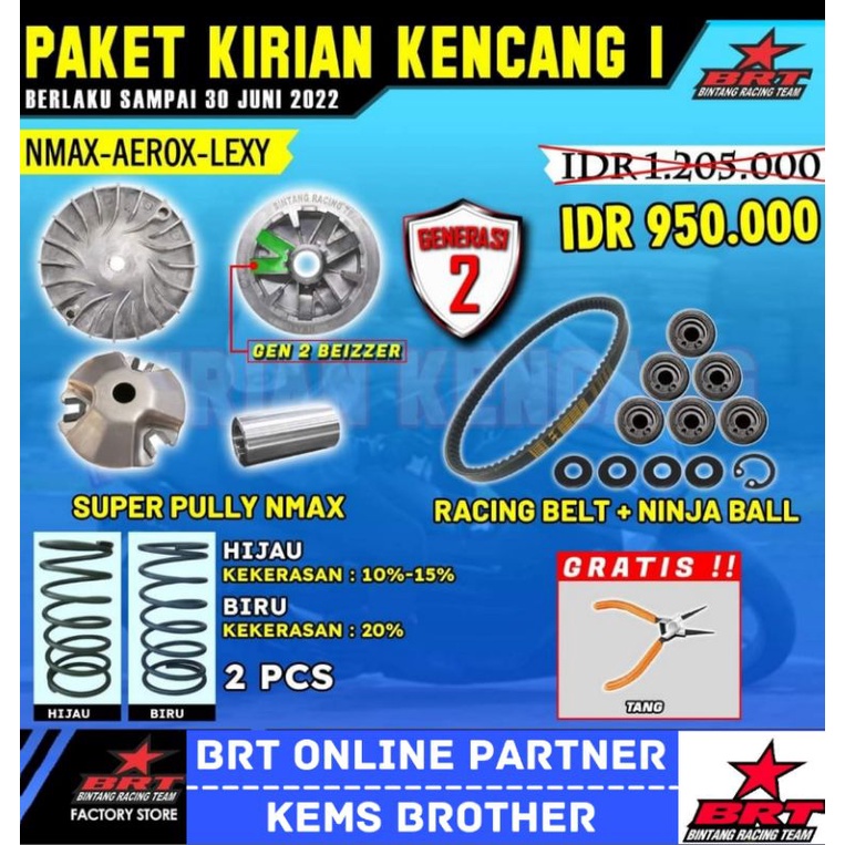 PAKET CVT BRT NMAX AEROX LEXI KIRIAN KENCANG JOSS