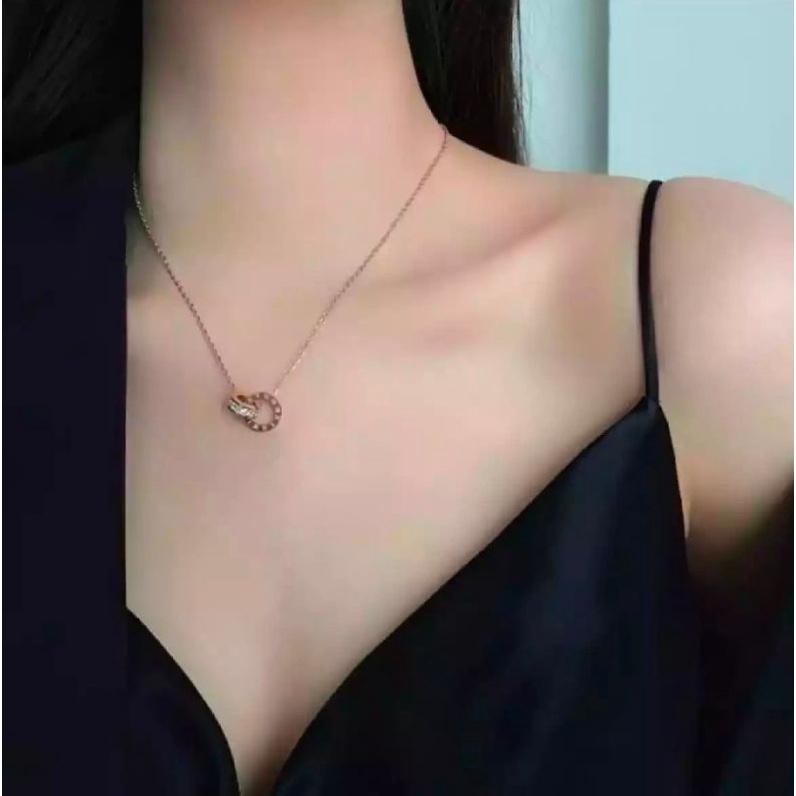 kalung titanium free liontin motif elegan titanium anti karat perhiasan wanita dewasa