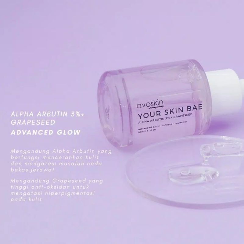 [READY STOCK SIAP KIRIM] AVOSKIN YSB Your Skin Bae Serum Alpha Arbutin Grapesed Advanced Glow 3%