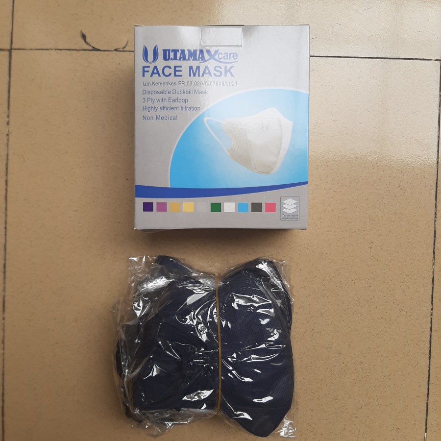 Masker Duckbill Utama U EMBOSS 3Ply Tali Senada Model Korea 1 box 50 pcs