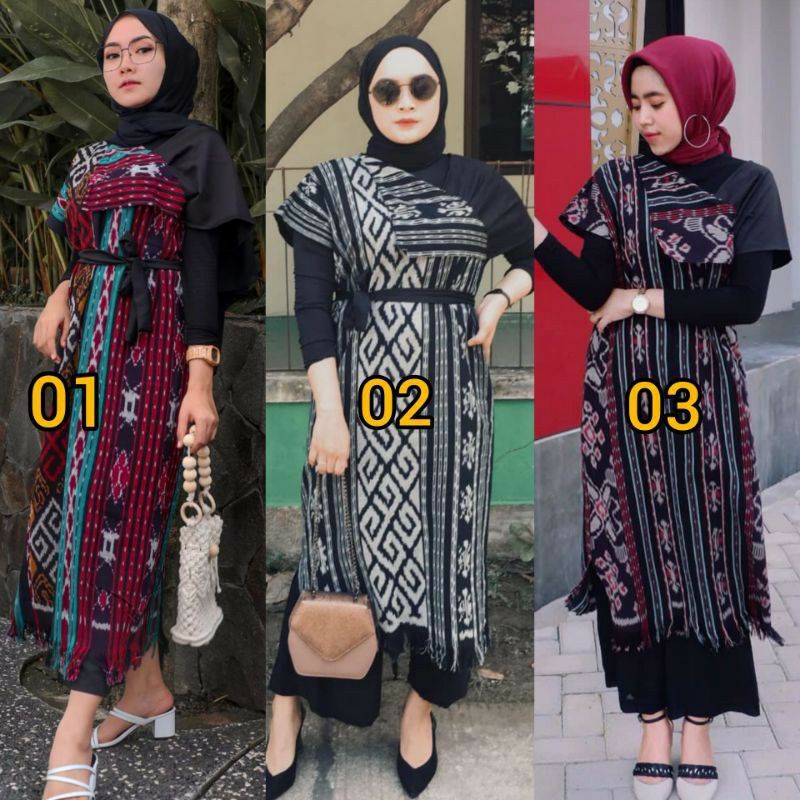 ( READY STOCK ) dress tenun dress etnik dress tenun etnik baju tenun baju kondangan etnik Tenun Asli