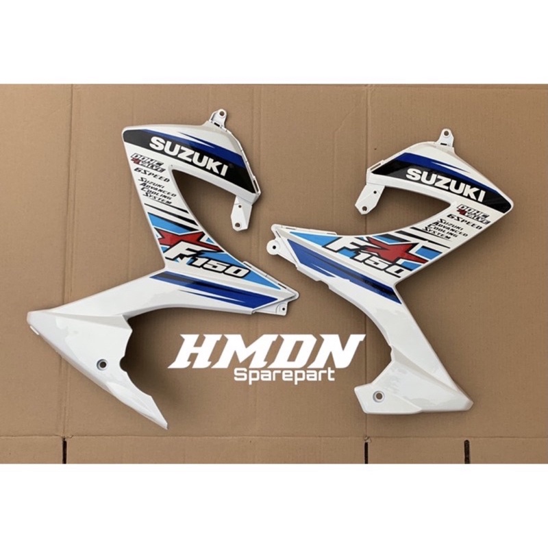 Cover body Sayap samping satria F 150 FU facelift 2014 putih merah biru