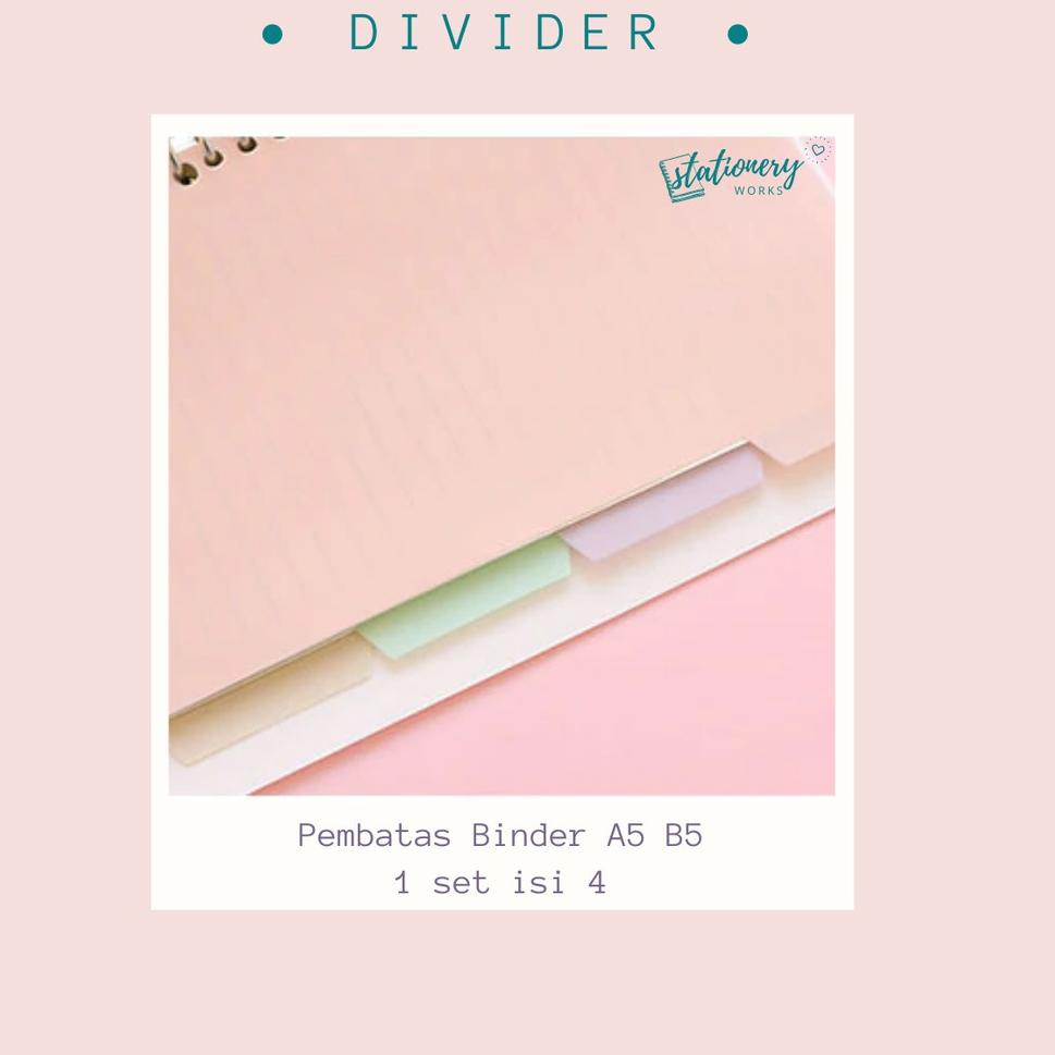 

kpcl597 Binder Divider - Loose leaf divider A5 B5 - Pembatas binder - Pastel rainbow untuk jurnal planner qrio522