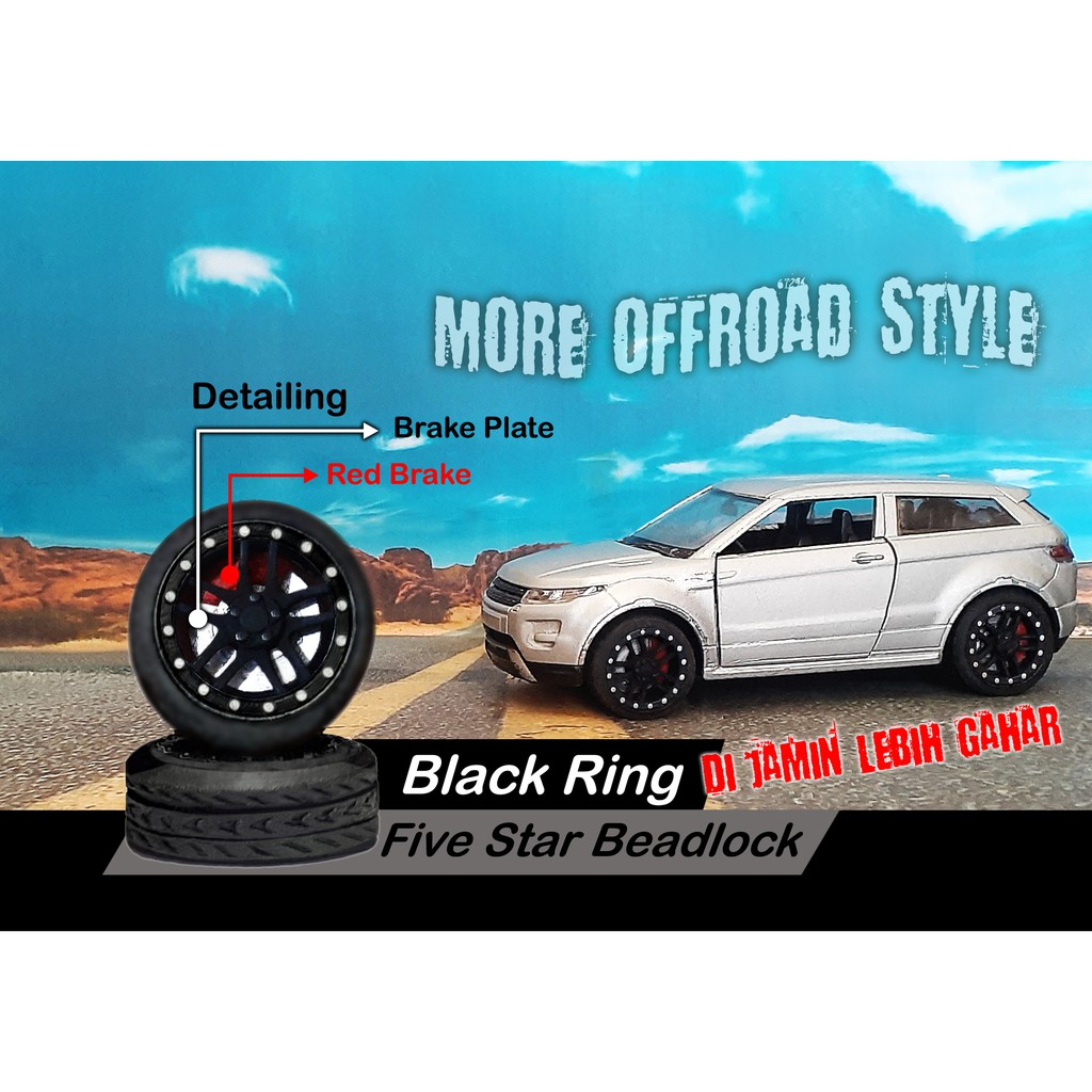 Ban Velg Custom Scale 1/32 Offroad FIVE STAR Beadlock  Jeep & SUV
