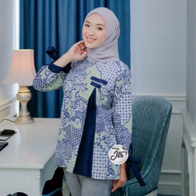 Termurah Atasan Batik Wanita Kombinasi Motif Koin Bahan Katun Hitam Salur M L Xl Xxl Jumbo Big Size 33eYBycaXJ3xpA