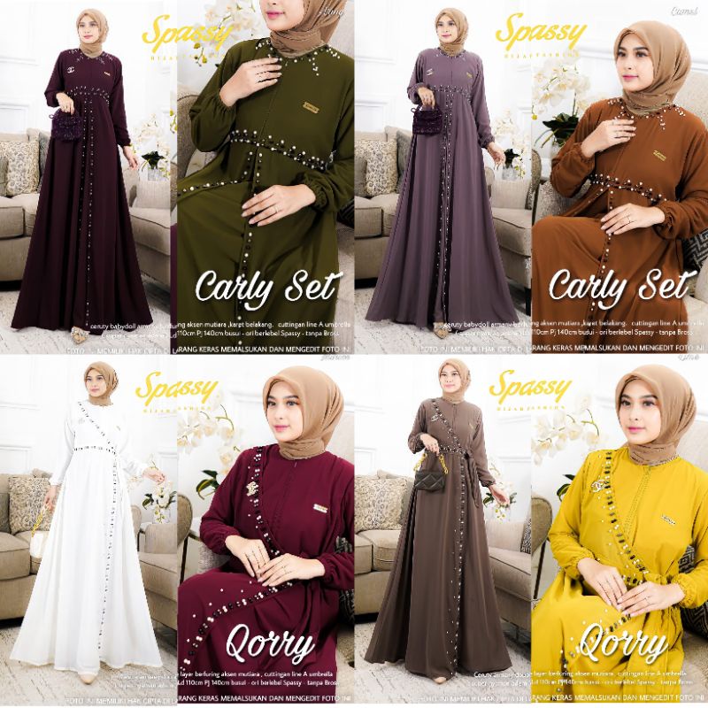 [Ready stok] Carly +Qory Qorry maxy + Gamis Mote fayet kondangan ceruty Toraja ori spassy