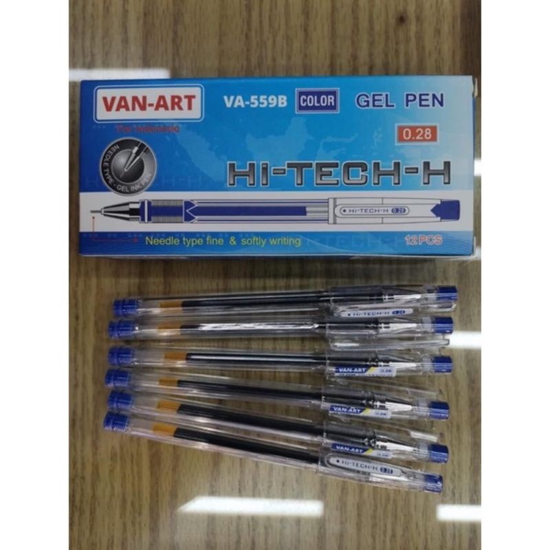 

(Harga 12 pc)Bolpen Hi tech BIRU VA-559B (1 kotak isi 12 pcs)/ bolpen gel pen 0,28