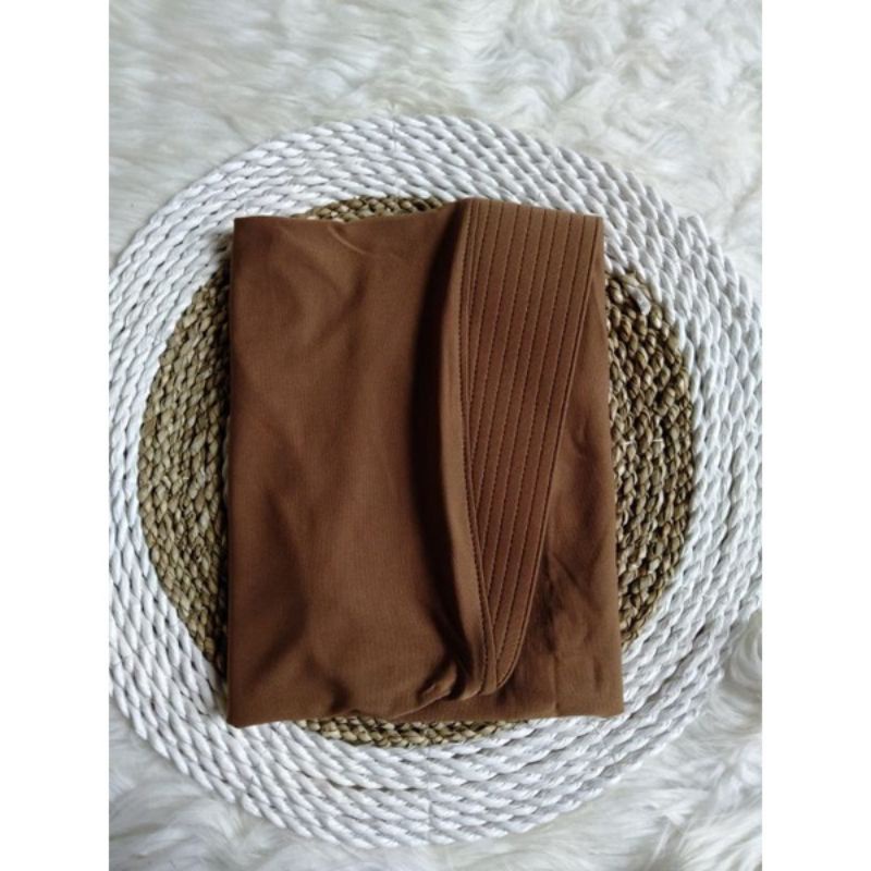 Hijab Sport instans bahan jersey premium by Calluna scarf/ Bergo instan olahraga-Mocca