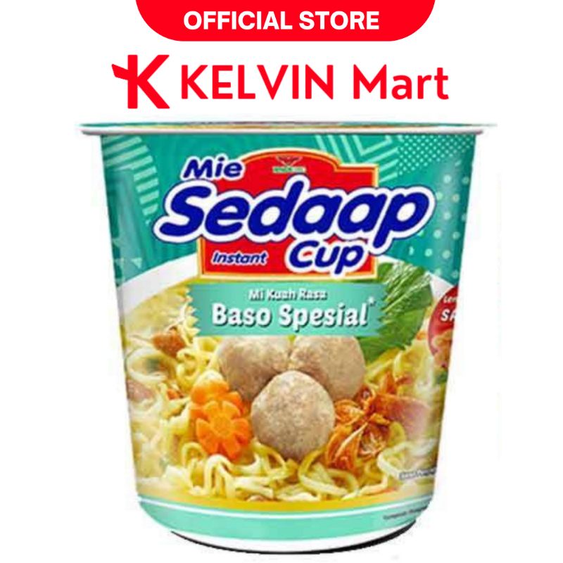

Mie Sedaap Cup Mie Kuah Rasa Bakso Spesial pck 72g | KELVIN Mart
