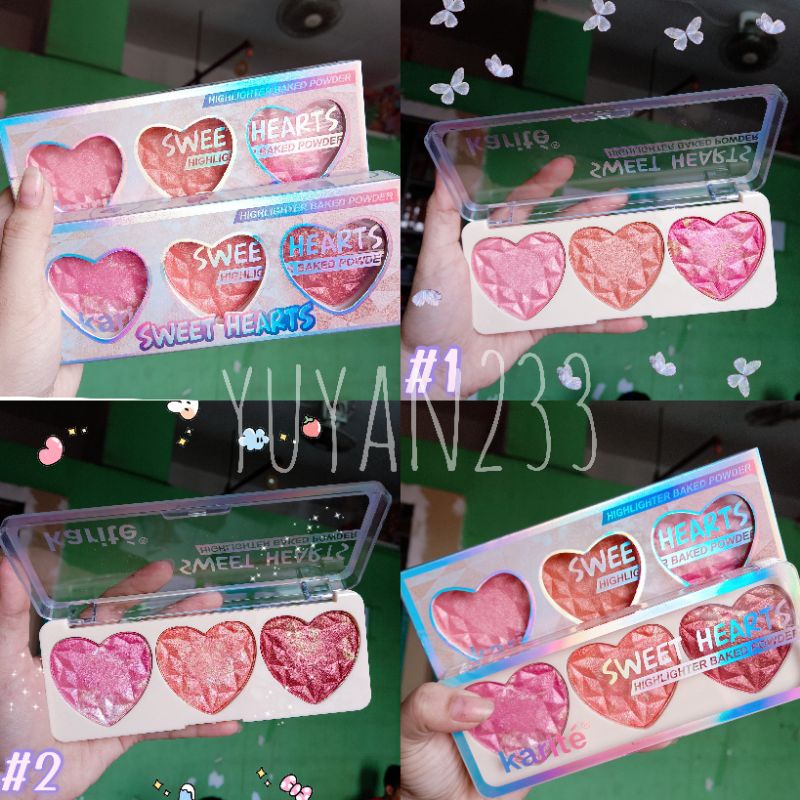 PROMO!!!HIGHLITER 3 WARNA SWEET HEARTS KARITE 23073