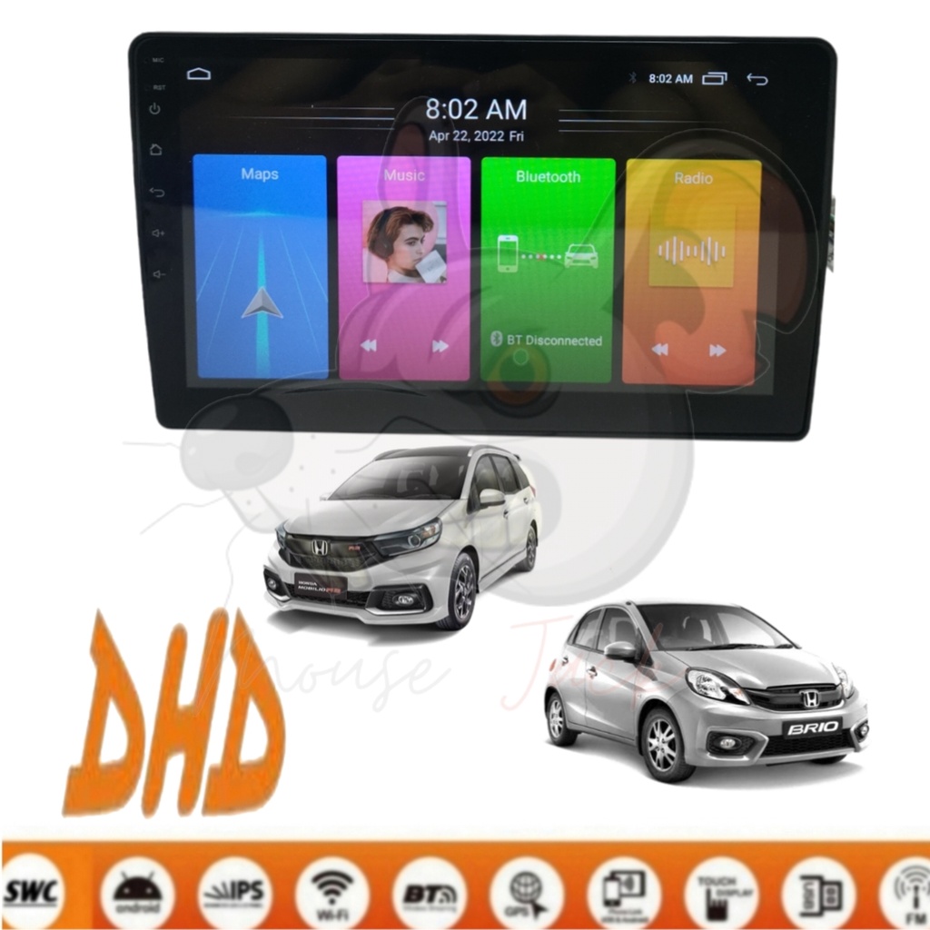 Head Unit Android DHD 10 Inch Brio - Mobilio - BRV 2012 - 2015 PNP