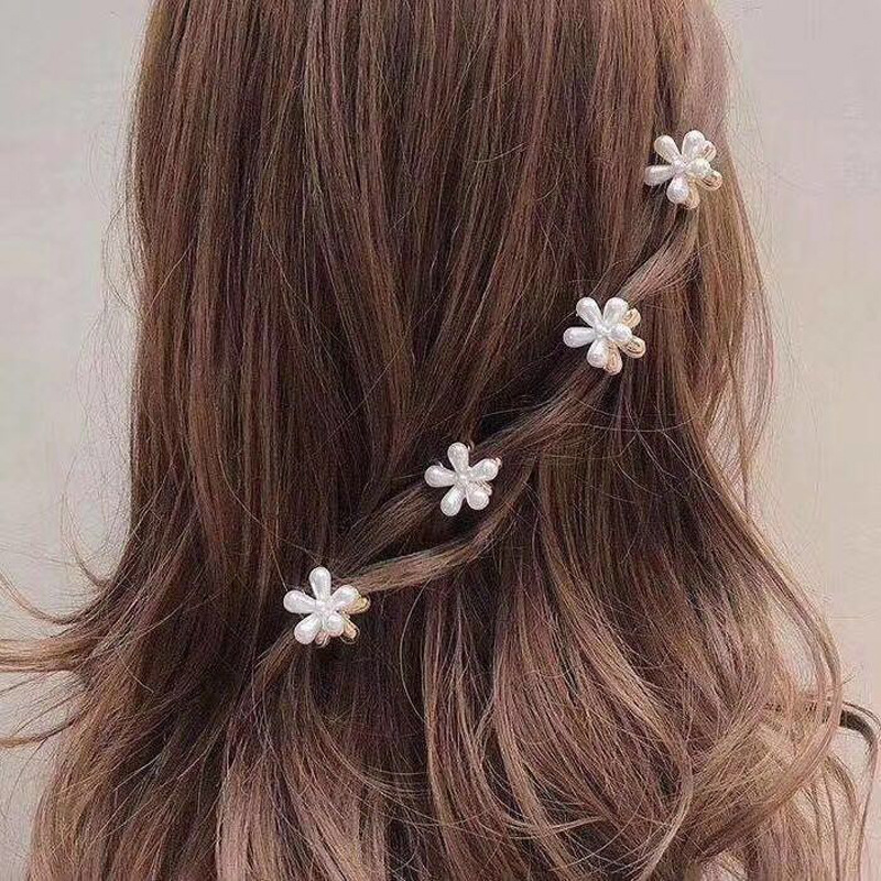 Flower Girl Pearl Hair Clip Back Head Hairpin Korean Mini Bangs Scratch
