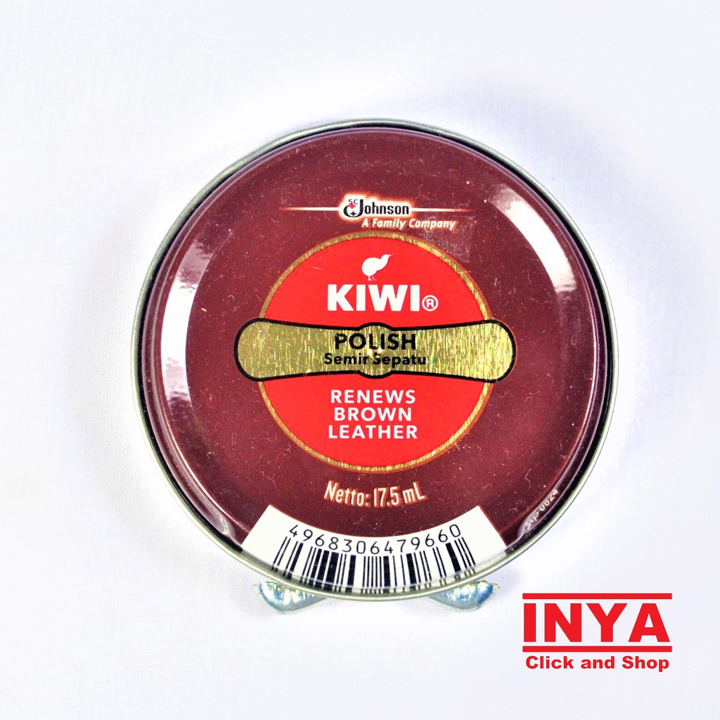 KIWI POLISH RENEWS BROWN LEATHER 17.5ml - Semir Sepatu Padat Coklat