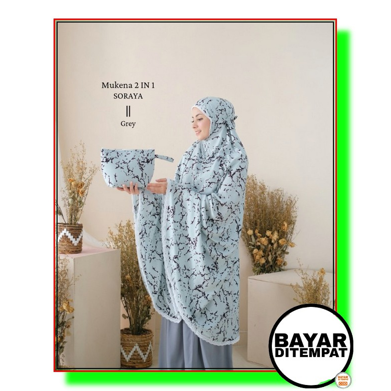 (New) Original Mukena Intanic 2021/Mukena Lebaran/Mukena Cream Zs QP321  Dewasa Rayon 2 In 1 Soraya